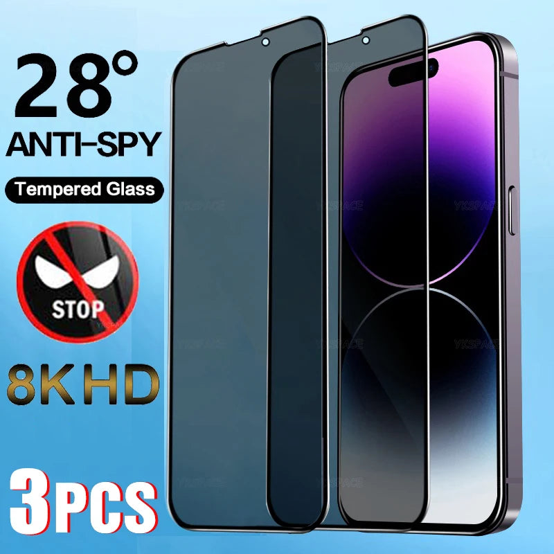 3er Pack Privacy Panzerglas – Anti-Spy Displayschutz für iPhone