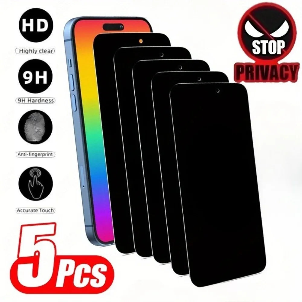 5er Pack Anti-Spy Panzerglas – Sichtschutz & Schutzfolie für iPhone